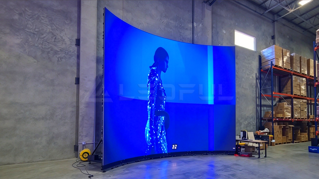 6m x 5m P1.953 GOB Curved Rental LED Screen in USA-2