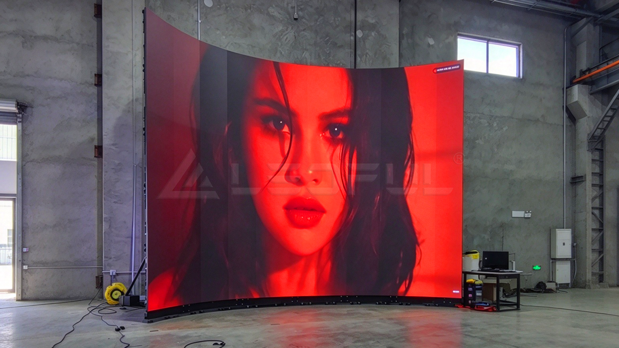 6m x 5m P1.953 GOB Curved Rental LED Screen in USA-1